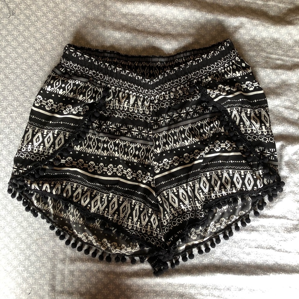 Black and White Patterned Shorts